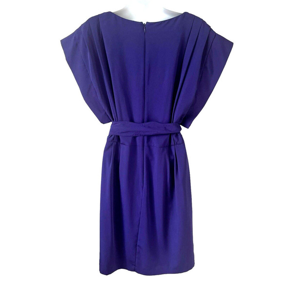 Eliza J Women’s Size 12 Sheath Dress Lined Pockets Tie Waist Purple Cocktail - Picture 6 of 11